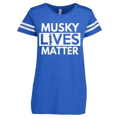 Musky Lives Matter Funny Muskie Fishing Enza Ladies Jersey Football T-Shirt