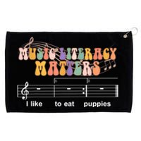 Music Literacy Matters I Like To Eat Puppies Funny Grommeted Golf Towel