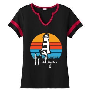 Michigan Lighthouse Ladies Halftime Notch Neck Tee