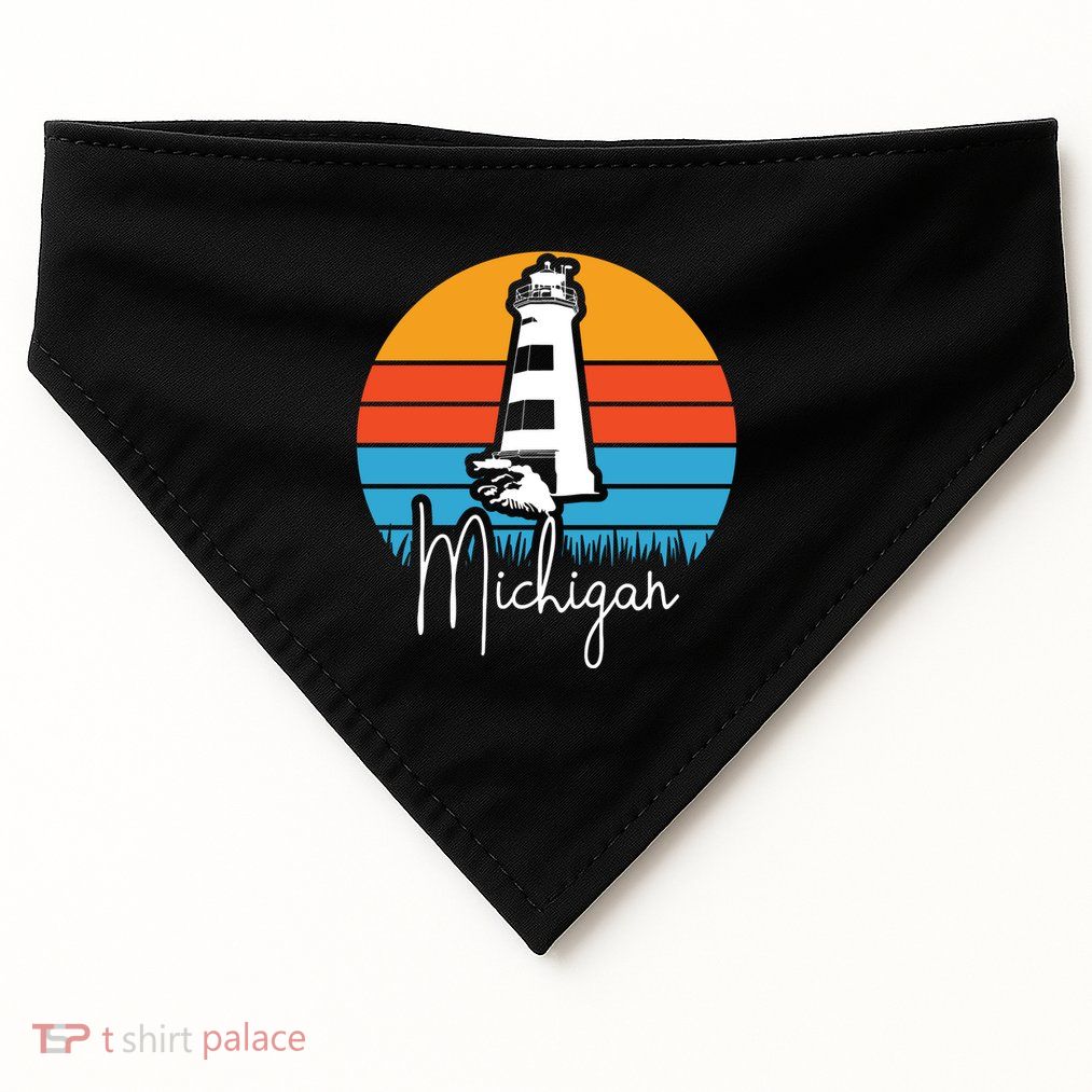 Michigan Lighthouse USA-Made Doggie Bandana