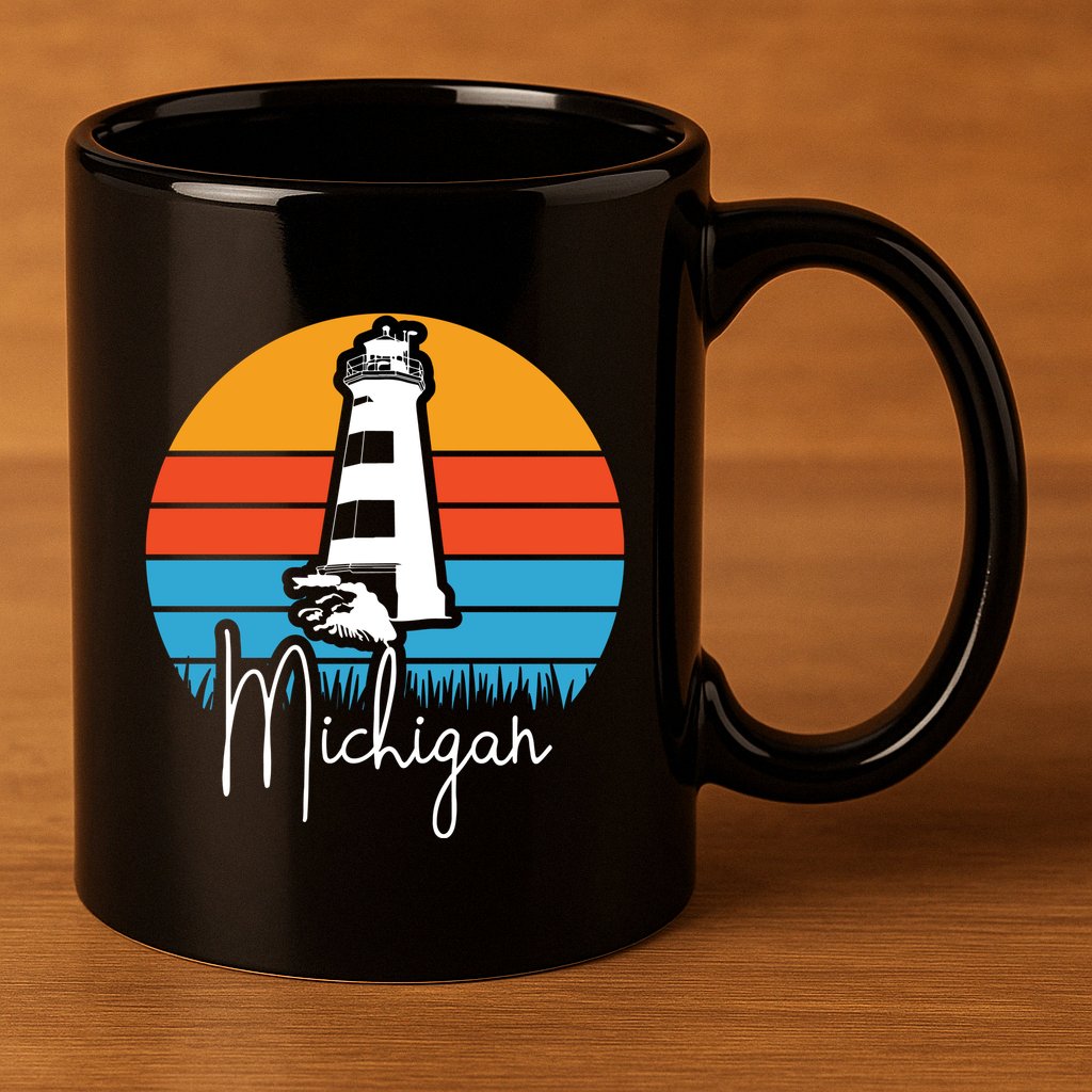 Michigan Lighthouse 11oz C Handle Ceramic Mug
