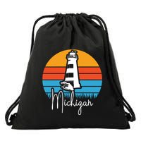 Michigan Lighthouse Drawstring Bag