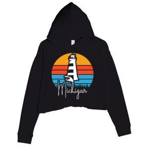 Michigan Lighthouse Crop Fleece Hoodie