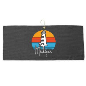 Michigan Lighthouse Large Microfiber Waffle Golf Towel