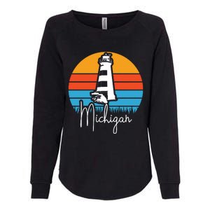 Michigan Lighthouse Womens California Wash Sweatshirt