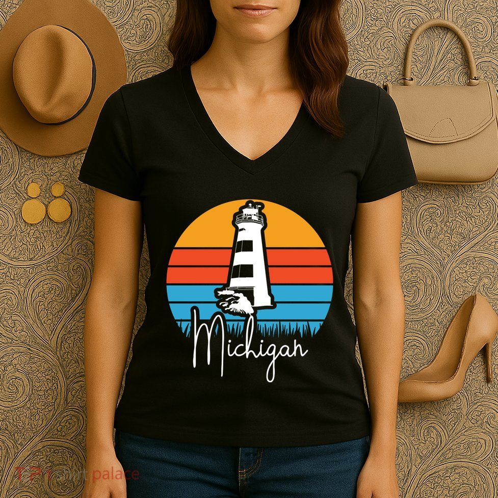 Michigan Lighthouse Women's V-Neck T-Shirt
