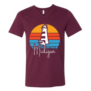 Michigan Lighthouse V-Neck T-Shirt