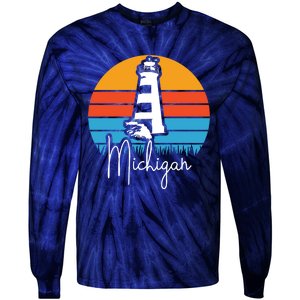 Michigan Lighthouse Tie-Dye Long Sleeve Shirt