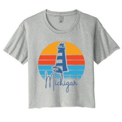 Michigan Lighthouse Women's Crop Top Tee