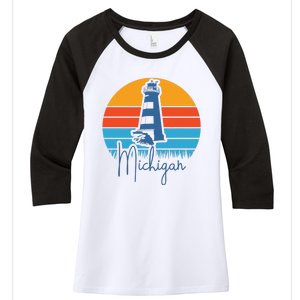 Michigan Lighthouse Women's Tri-Blend 3/4-Sleeve Raglan Shirt