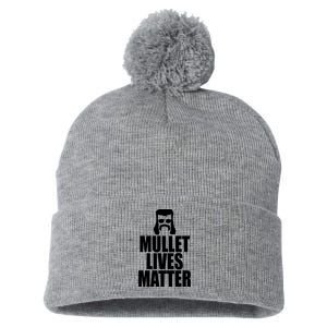 Mullet Lives Matter Pom Pom 12in Knit Beanie