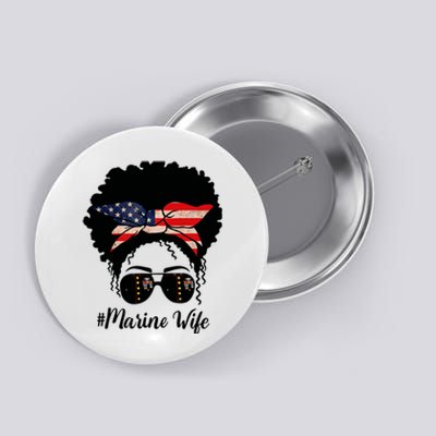 Marine Life Marine Military Wife Messy Bun Black Wo Button