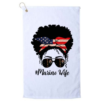 Marine Life Marine Military Wife Messy Bun Black Wo Platinum Collection Golf Towel