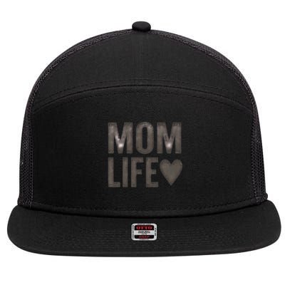 Mom Life 7 Panel Mesh Trucker Snapback Hat