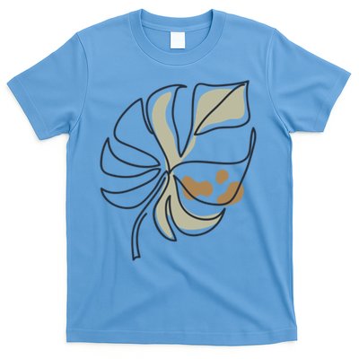 Monstera Leaf Monstera Deliciosa Cheese Plant Line Art Gift T-Shirt