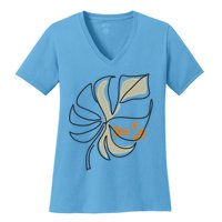 Monstera Leaf Monstera Deliciosa Cheese Plant Line Art Gift Women's V-Neck T-Shirt
