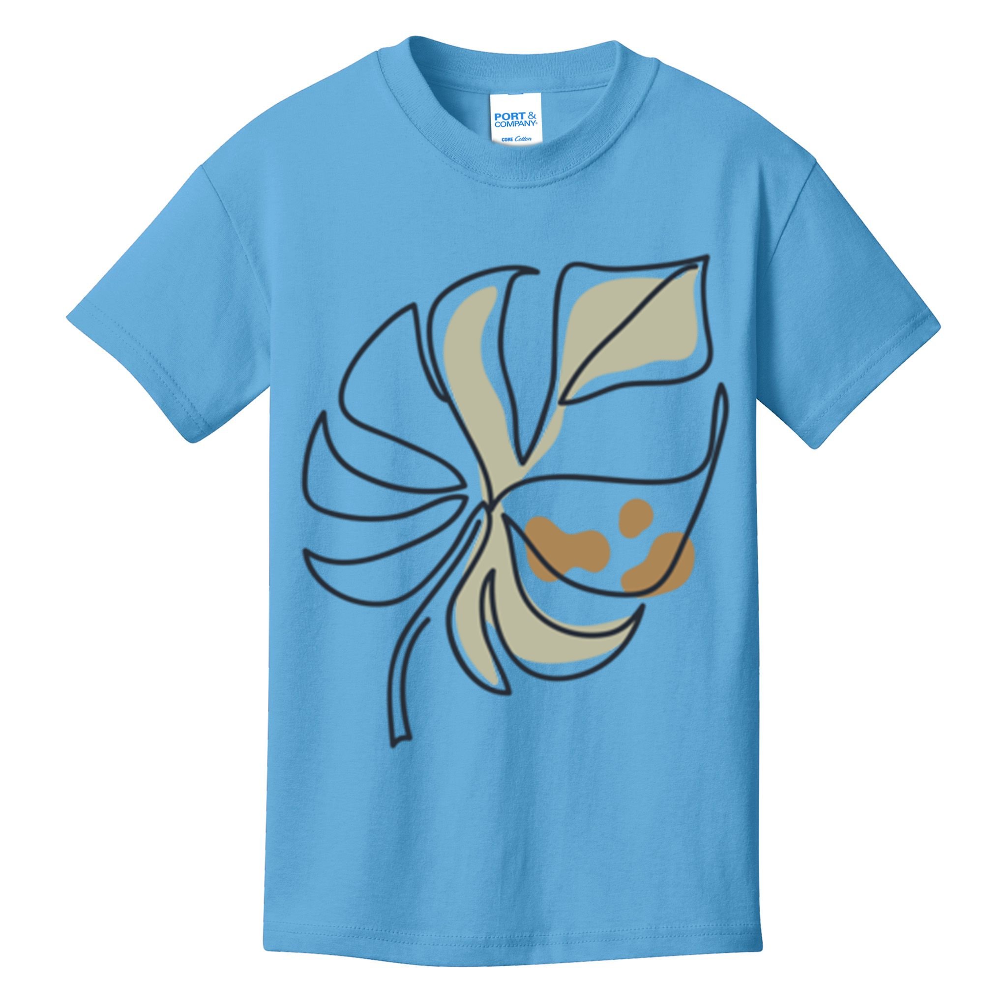 Monstera Leaf Monstera Deliciosa Cheese Plant Line Art Gift Kids T-Shirt