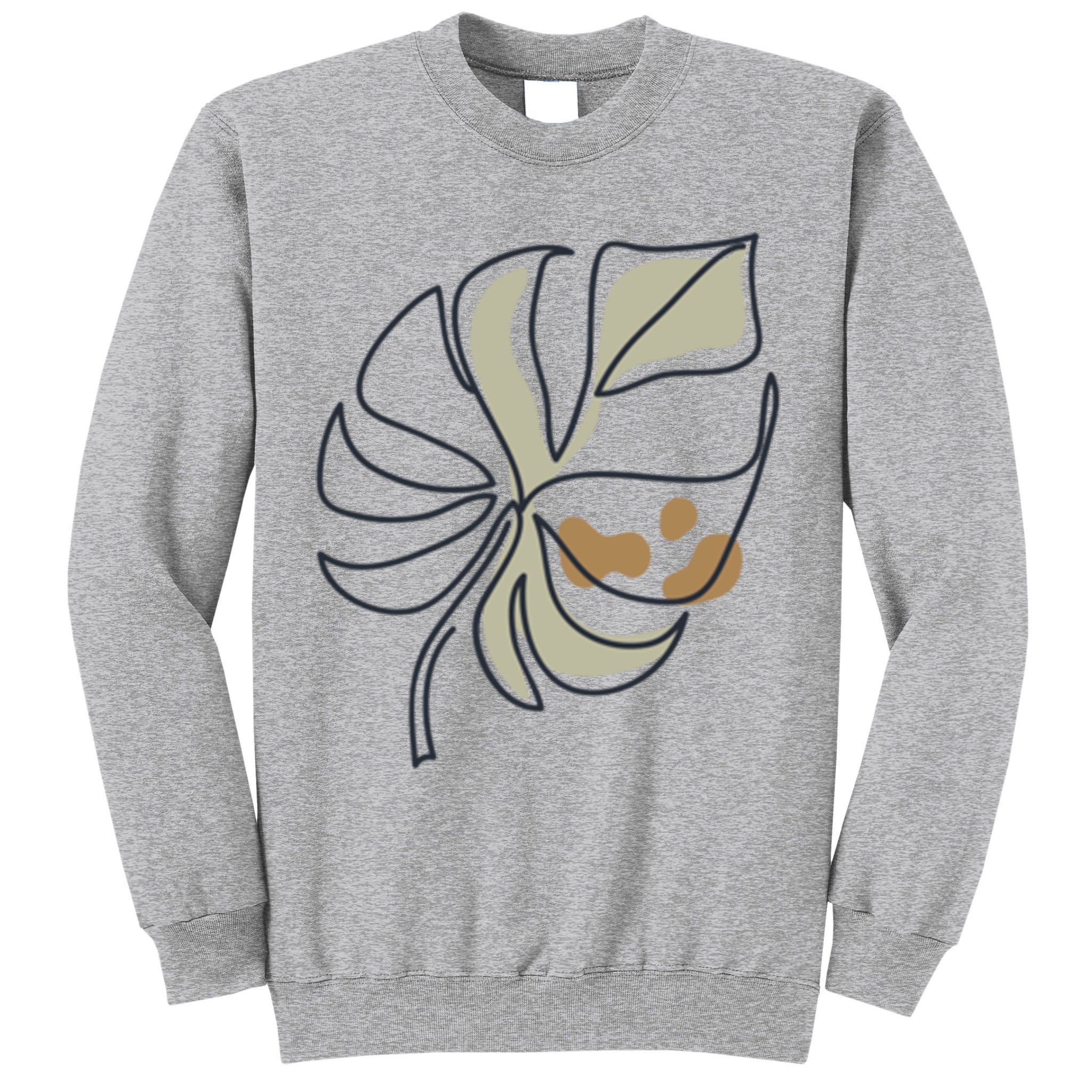 Monstera Leaf Monstera Deliciosa Cheese Plant Line Art Gift Tall Sweatshirt