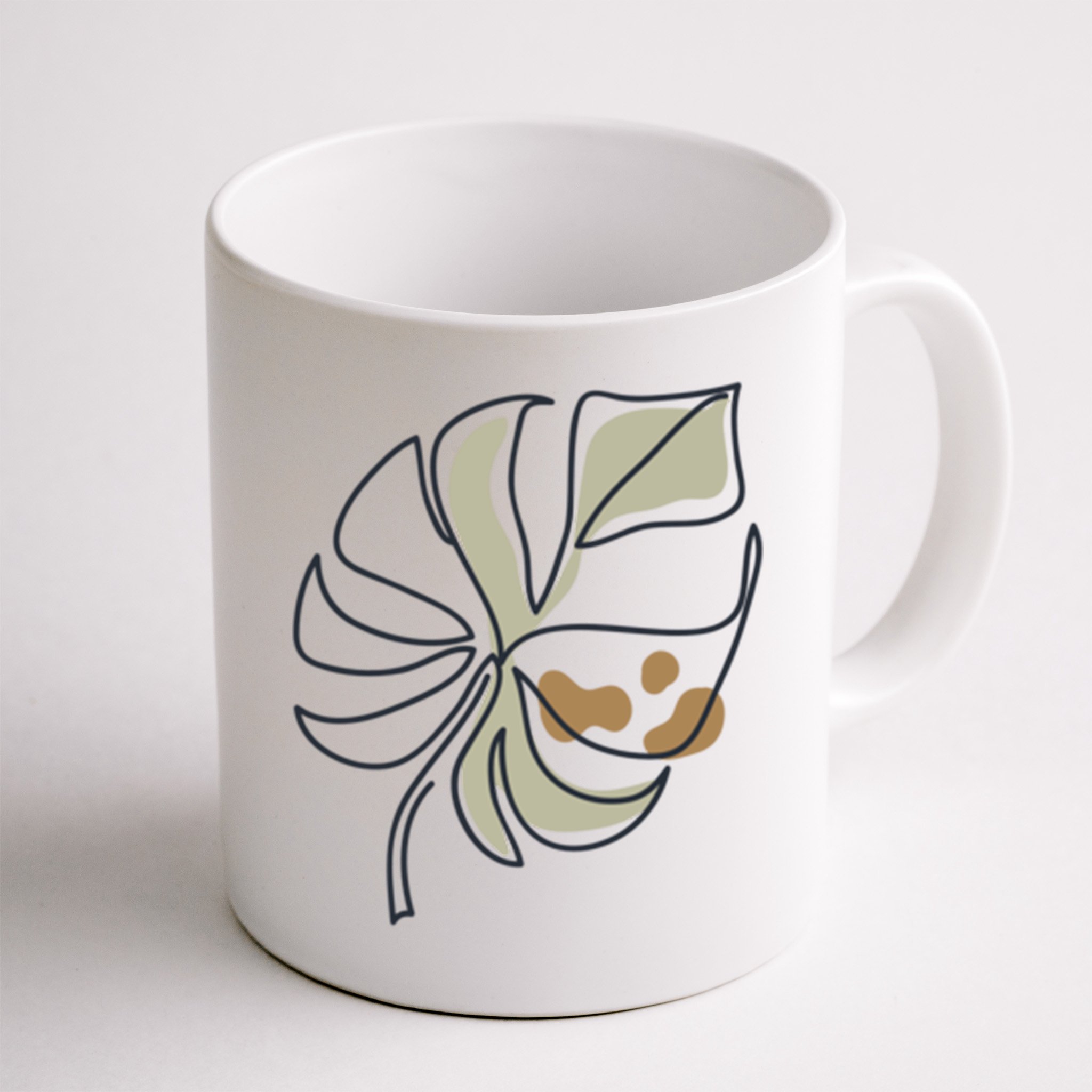 Monstera Leaf Monstera Deliciosa Cheese Plant Line Art Gift Mug