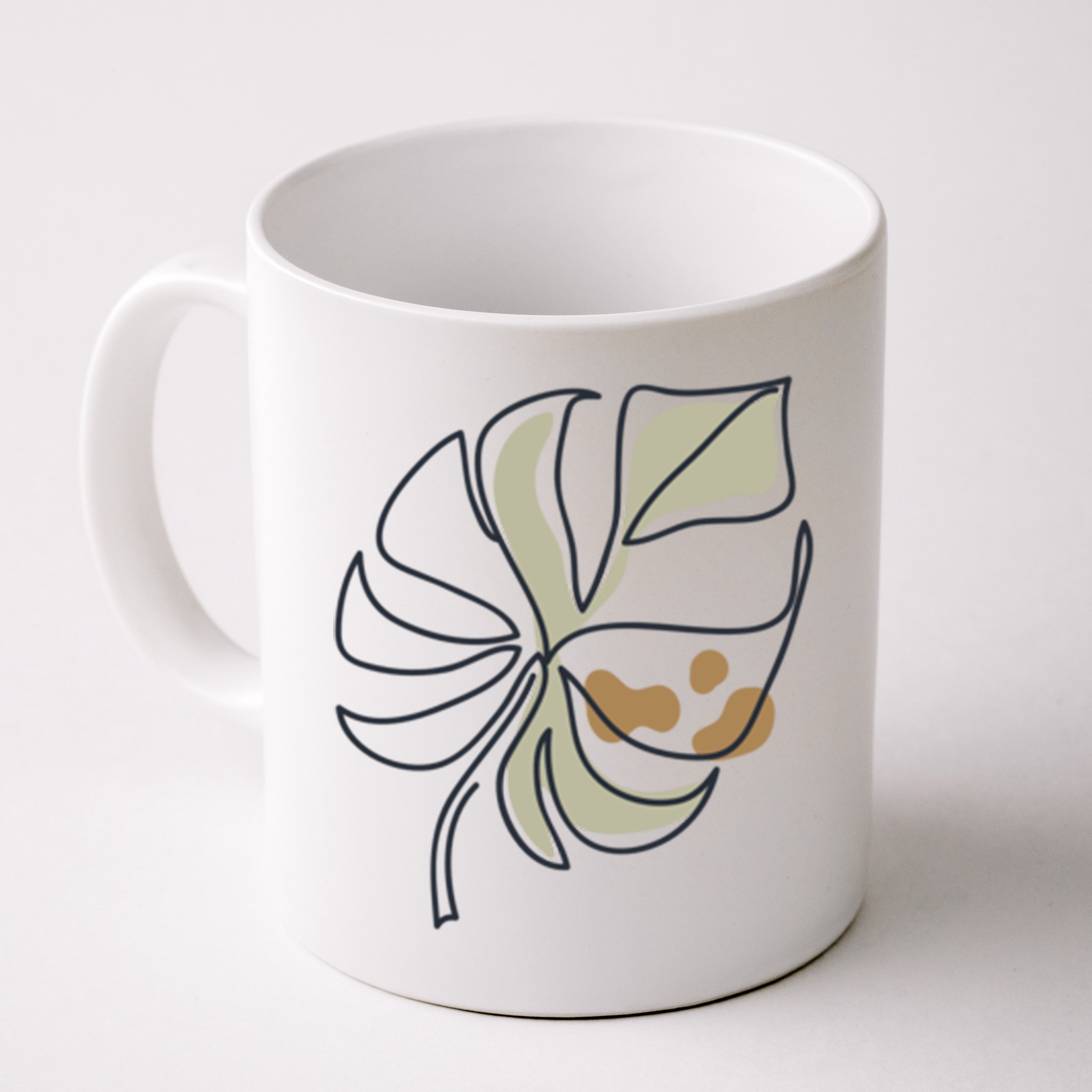 Monstera Leaf Monstera Deliciosa Cheese Plant Line Art Gift Mug