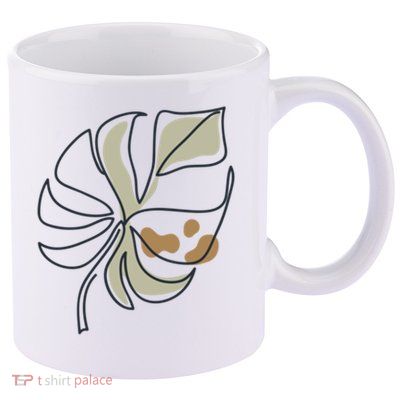 Monstera Leaf Monstera Deliciosa Cheese Plant Line Art Gift 11oz C Handle Ceramic Mug