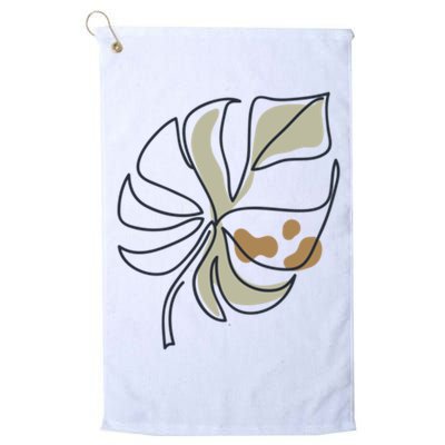 Monstera Leaf Monstera Deliciosa Cheese Plant Line Art Gift Golf Towel