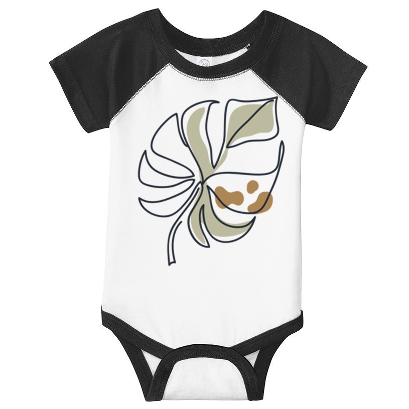 Monstera Leaf Monstera Deliciosa Cheese Plant Line Art Gift Infant Baby Jersey Bodysuit
