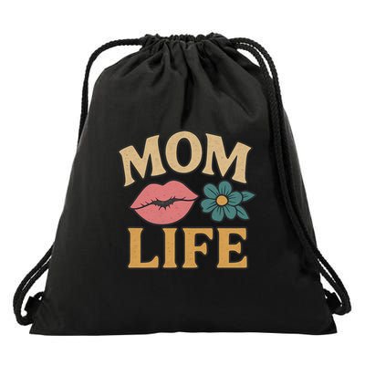 Mom Life Drawstring Bag