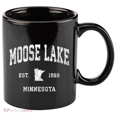 Moose Lake Minnesota Mn Vintage Athletic Sports 11oz C Handle Ceramic Mug