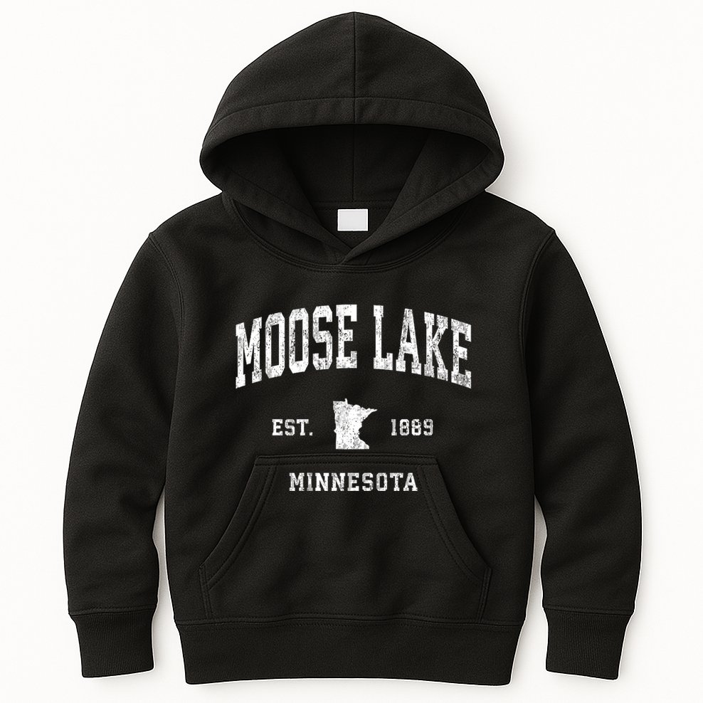 Moose Lake Minnesota Mn Vintage Athletic Sports Kids Hoodie