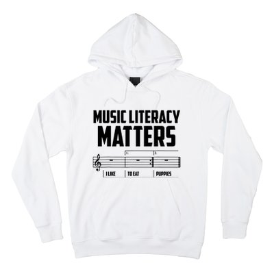 Music Literacy Matters I Like To Eat Puppies Hoodie