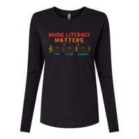 Music Literacy Matters I Like To Eat Puppies Funny Womens Cotton Relaxed Long Sleeve T-Shirt