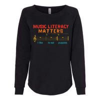 Music Literacy Matters I Like To Eat Puppies Funny Womens California Wash Sweatshirt