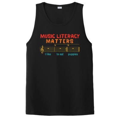 Music Literacy Matters I Like To Eat Puppies Funny PosiCharge Competitor Tank