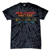 Music Literacy Matters I Like To Eat Puppies Funny Tie-Dye T-Shirt