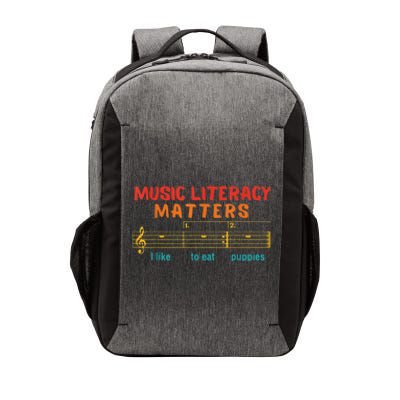 Music Literacy Matters I Like To Eat Puppies Funny Vector Backpack