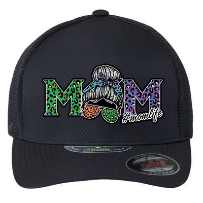 Mom Life Mothers Day Hair Bun Flexfit Unipanel Trucker Cap