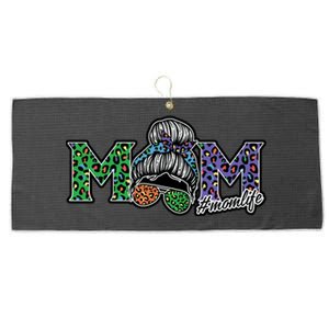 Mom Life Mothers Day Hair Bun Large Microfiber Waffle Golf Towel