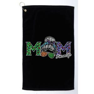 Mom Life Mothers Day Hair Bun Platinum Collection Golf Towel