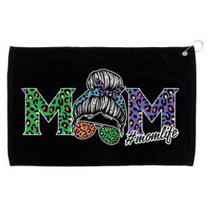 Mom Life Mothers Day Hair Bun Grommeted Golf Towel