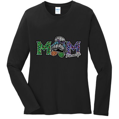 Mom Life Mothers Day Hair Bun Ladies Long Sleeve Shirt