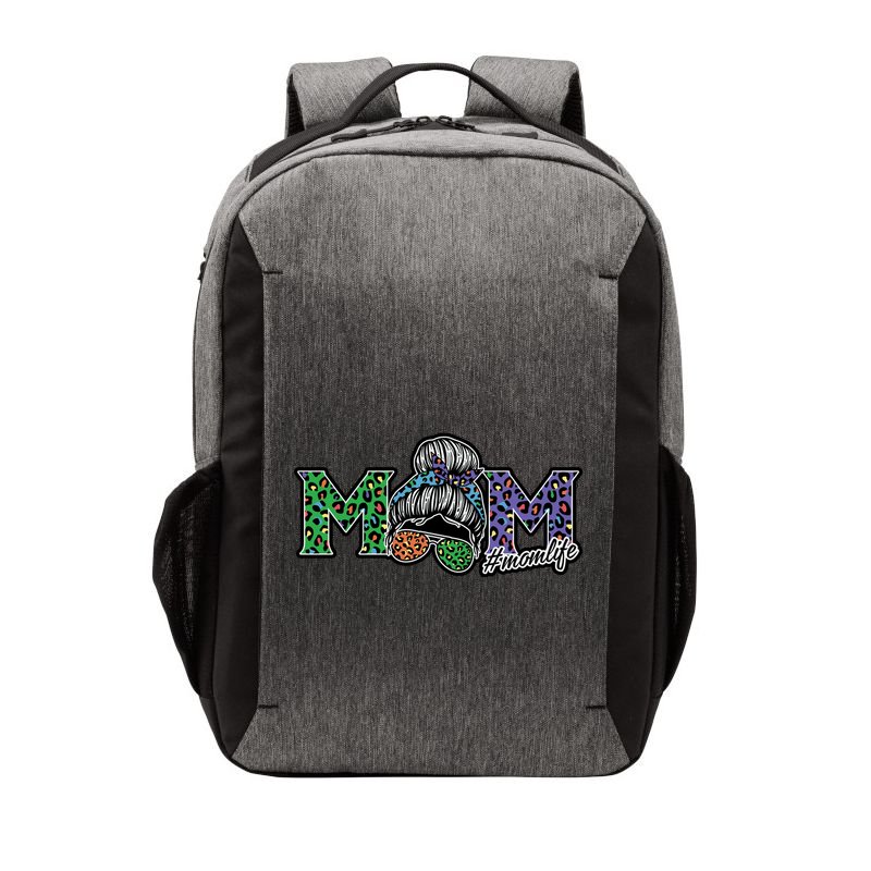 Mom Life Mothers Day Hair Bun Vector Backpack