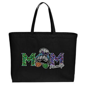 Mom Life Mothers Day Hair Bun Cotton Canvas Jumbo Tote