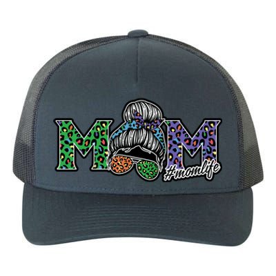 Mom Life Mothers Day Hair Bun Yupoong Adult 5-Panel Trucker Hat