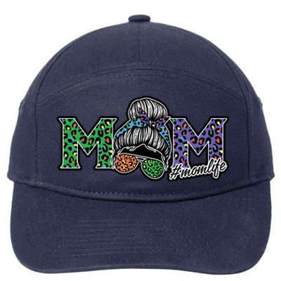 Mom Life Mothers Day Hair Bun 7-Panel Snapback Hat