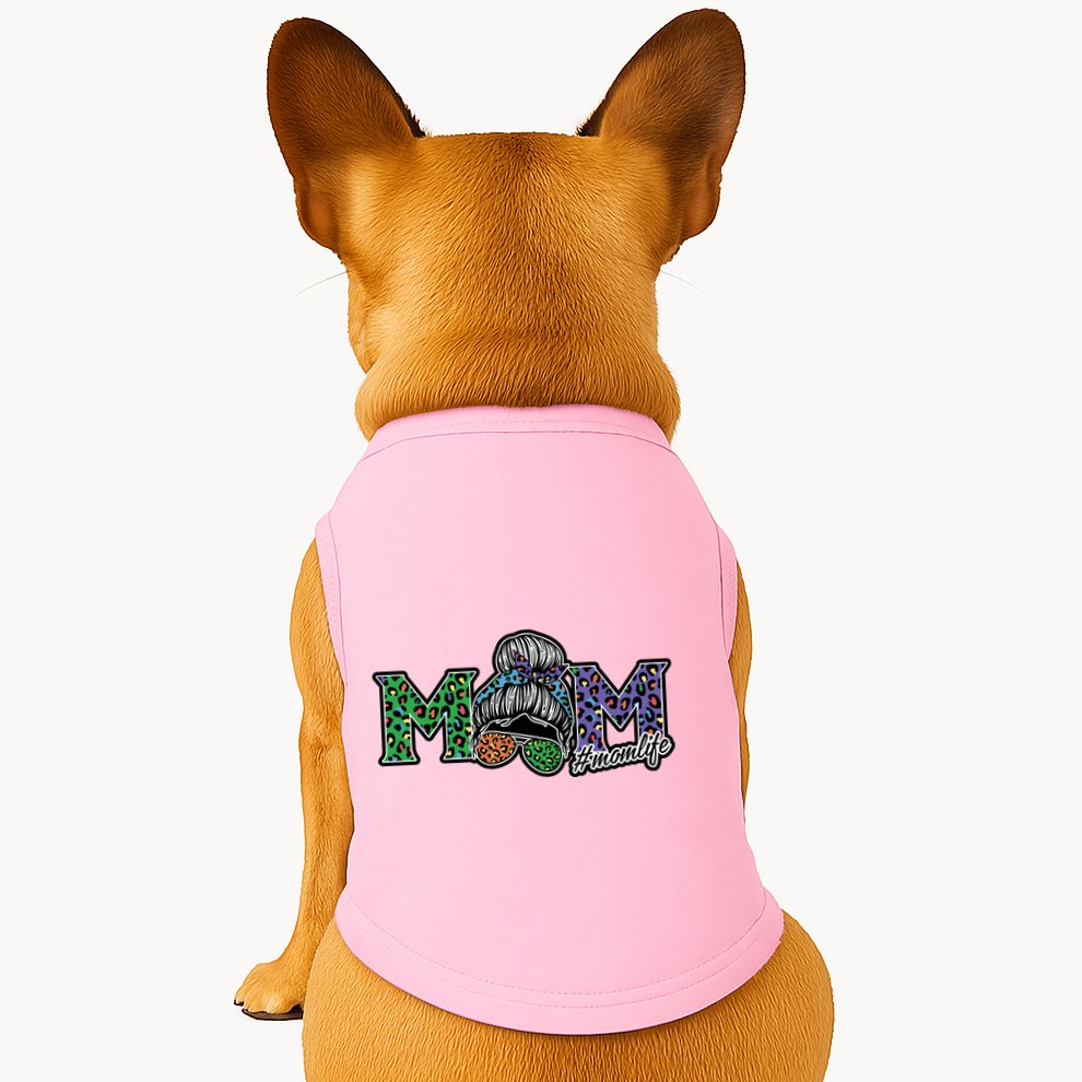Mom Life Mothers Day Hair Bun Doggie Tank