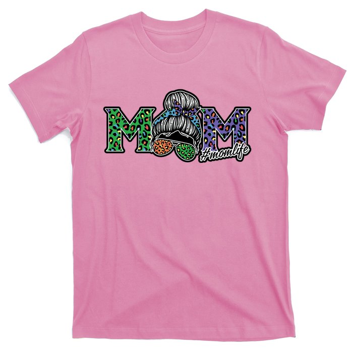 Mom Life Mothers Day Hair Bun T-Shirt