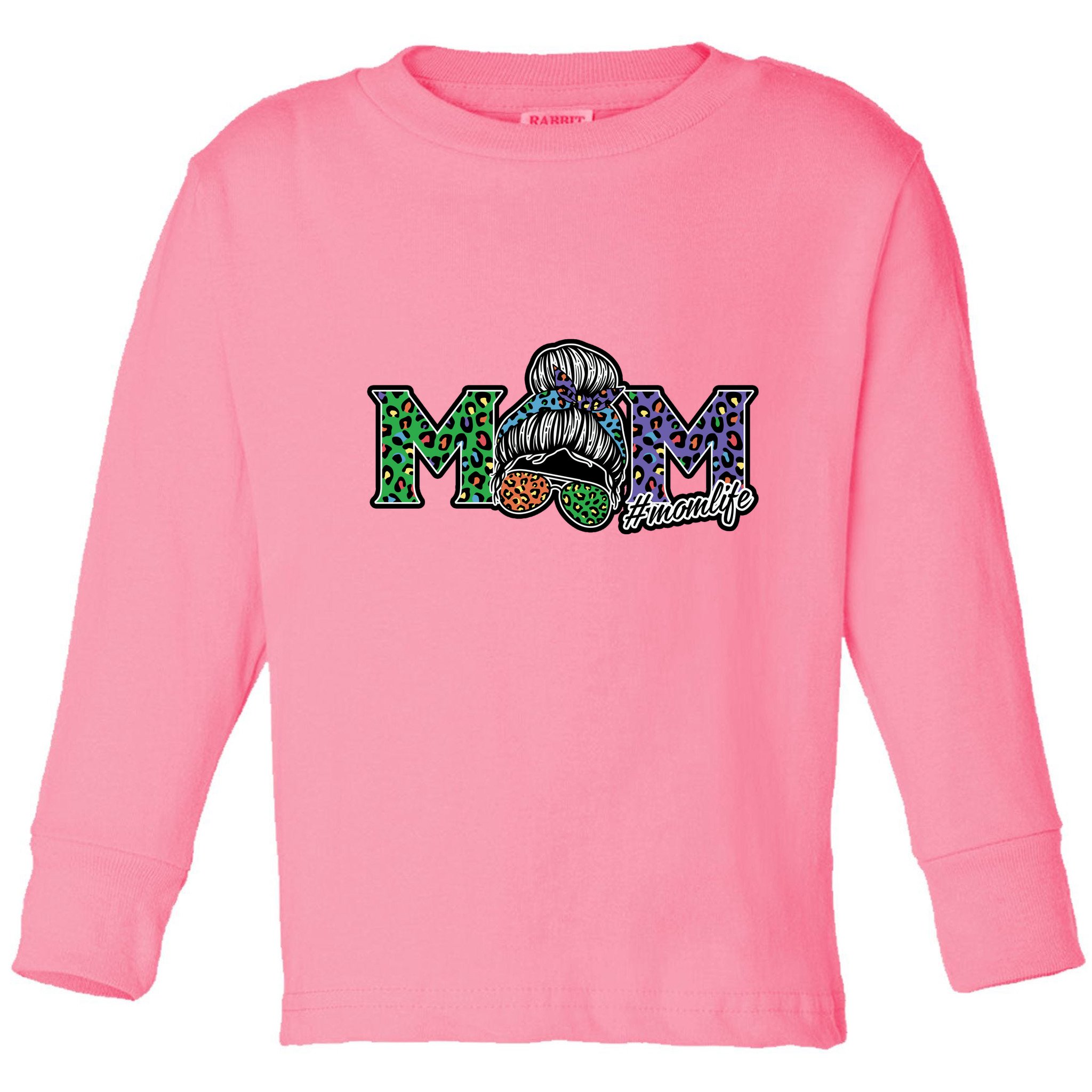 Mom Life Mothers Day Hair Bun Toddler Long Sleeve Shirt
