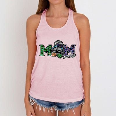 Mom Life Mothers Day Hair Bun Women's Knotted Racerback Tank