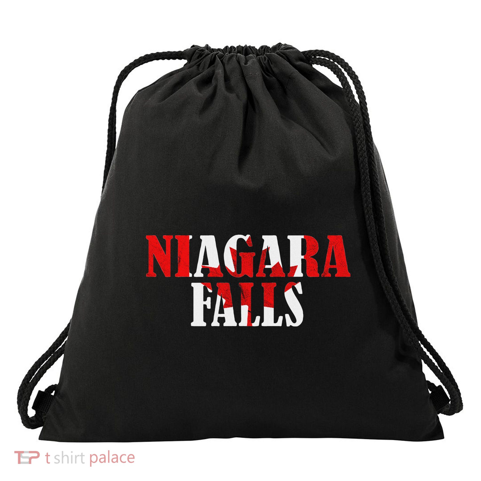 Maple Leaf Niagara Falls Canada Canadian Roots Canada Flag Drawstring Bag